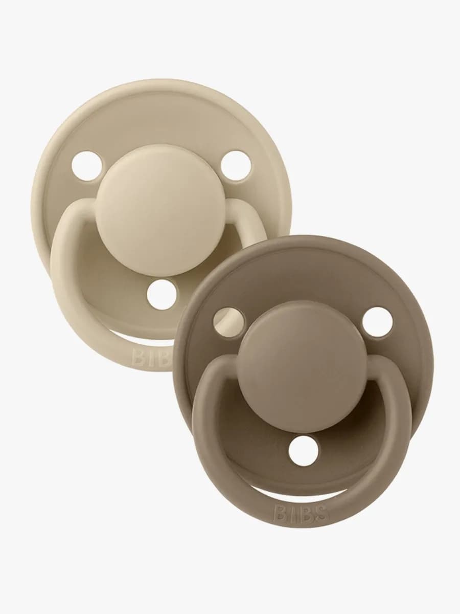 BIBS napp De Lux silikon 2-pack Onesize, vanilla/dark oak