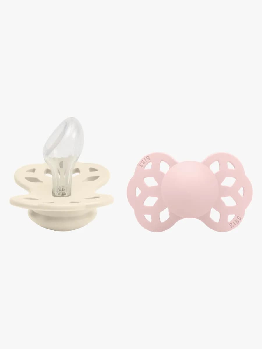 BIBS Infinity Napp 2-pack Stl 2 Anatomical, Ivory/Blossom