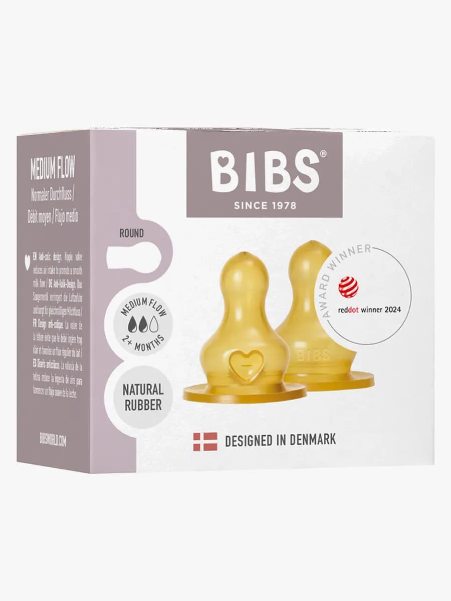 BIBS Medium Flow Dinapp Latex 2-pack, Gul