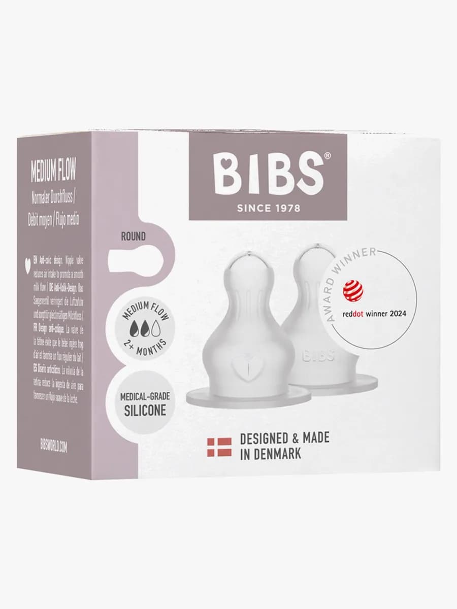BIBS Medium Flow Dinapp Silikon 2-pack, Neutral