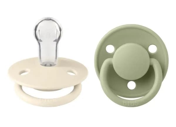 BIBS napp De Lux silikon 2-pack Onesize, ivory/sage