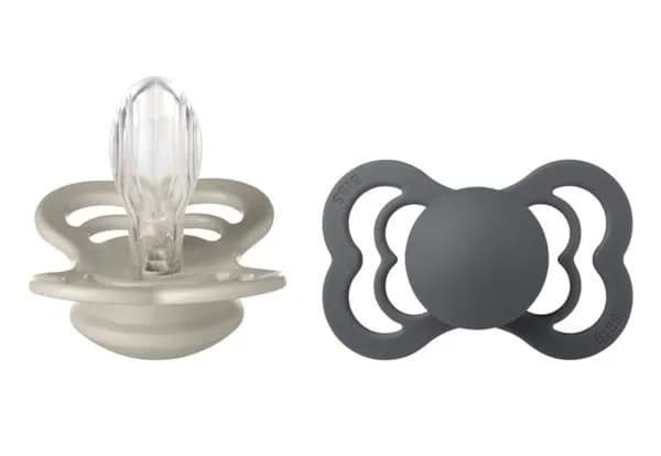BIBS napp Supreme silikon 2-pack 6+ mån sand/iron