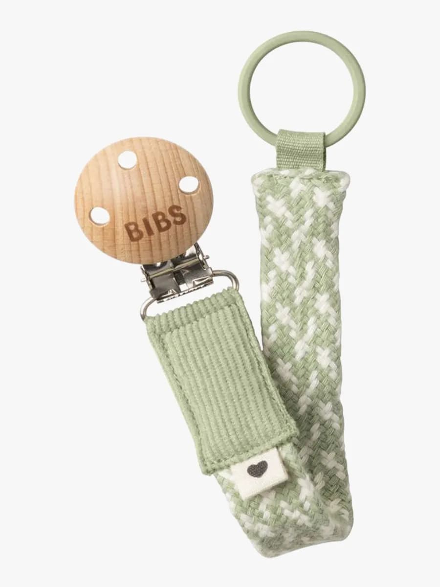 BIBS Napphållare Pacifier Braid, Sage/Ivory