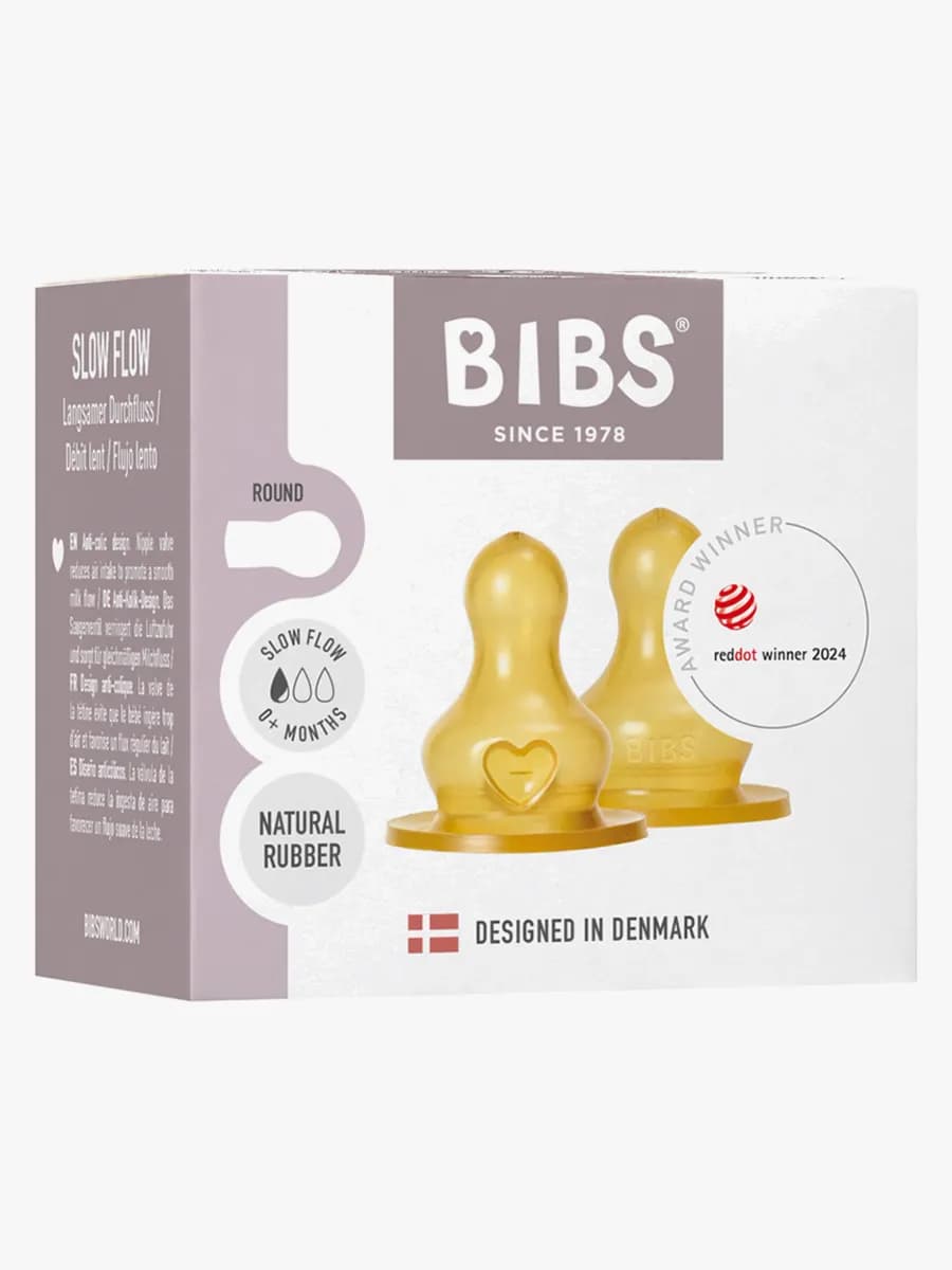 BIBS Slow Flow Dinapp Latex 2-pack, Gul