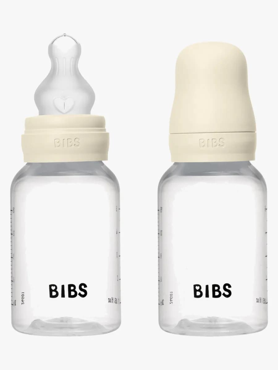 BIBS Slow Flow Nappflaska Silicone 2-pack 150 ml, Ivory