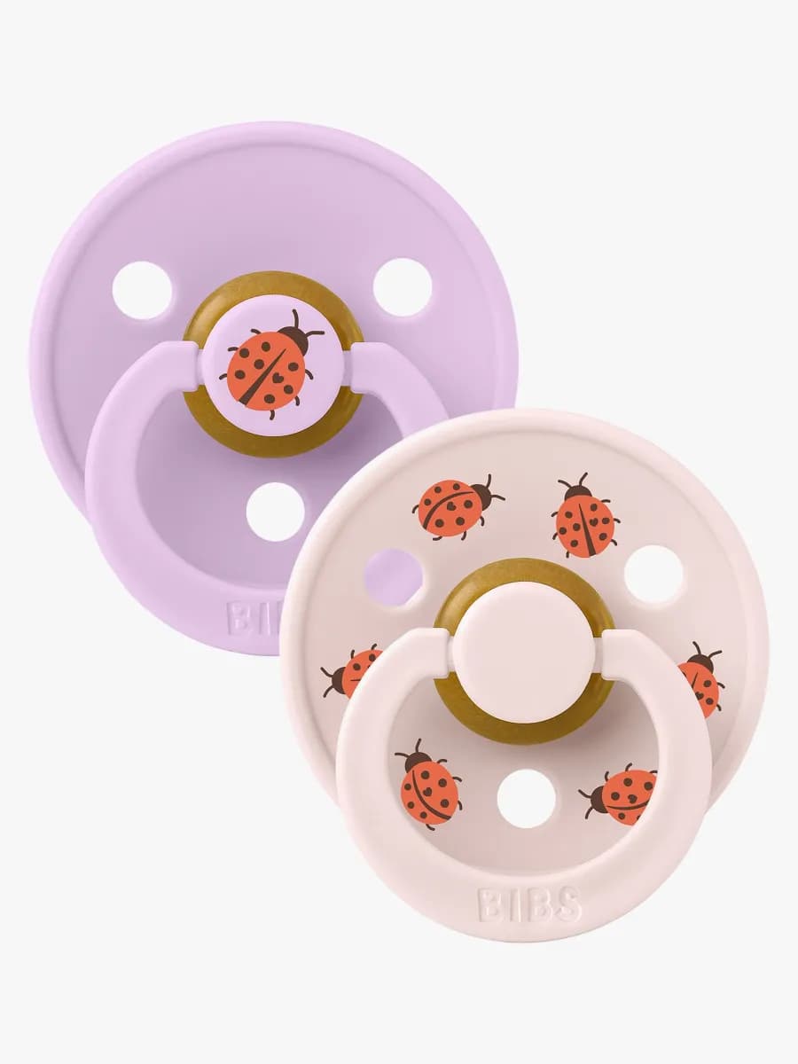BIBS Studio Colour Ladybug Napp 2-Pack Latex Stl 1, Violet Sky
