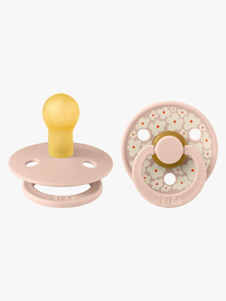 BIBS Studio Colour Napp 2-Pack Latex Stl 1 Rund, Jasmine/Blush Mix