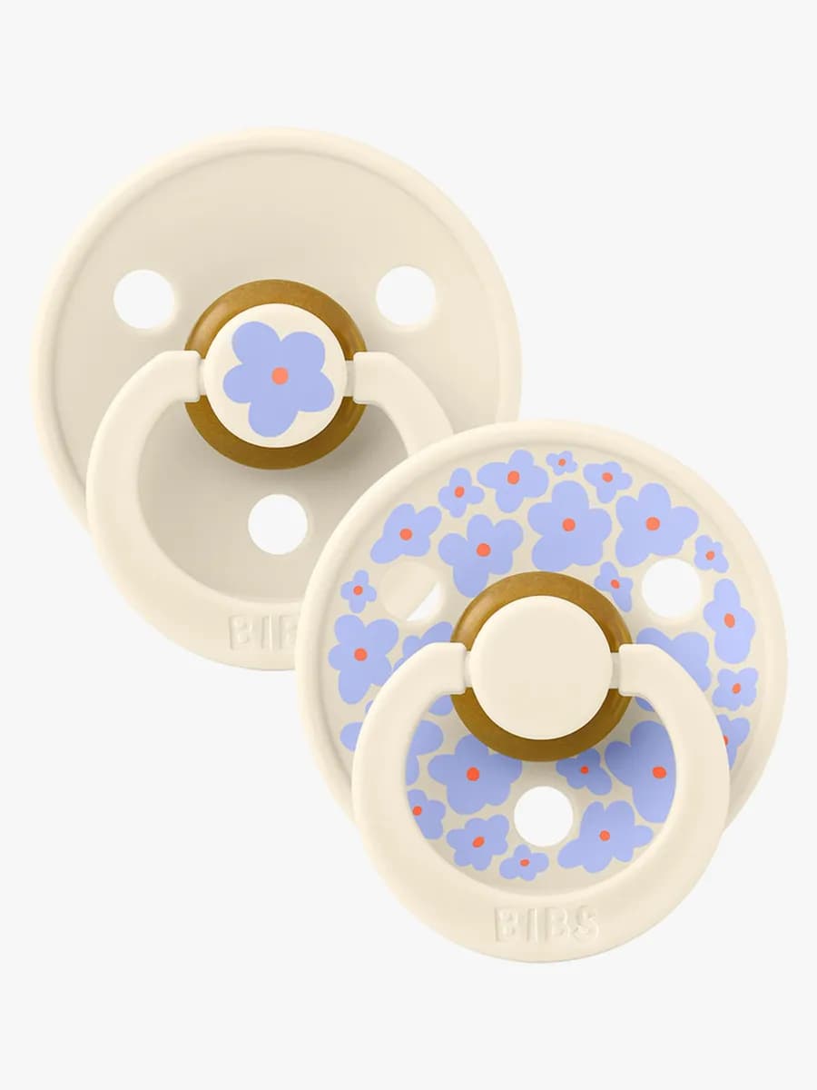 BIBS Studio Colour Napp 2-Pack Latex Stl 1 Rund, Jasmine/Ivory Mix
