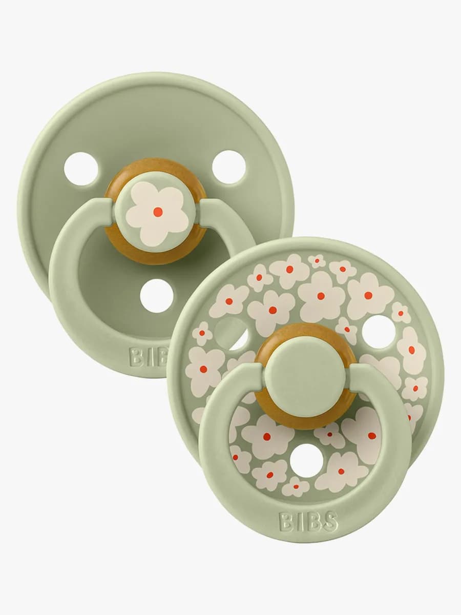 BIBS Studio Colour Napp 2-Pack Latex Stl 1 Rund, Jasmine/Sage Mix