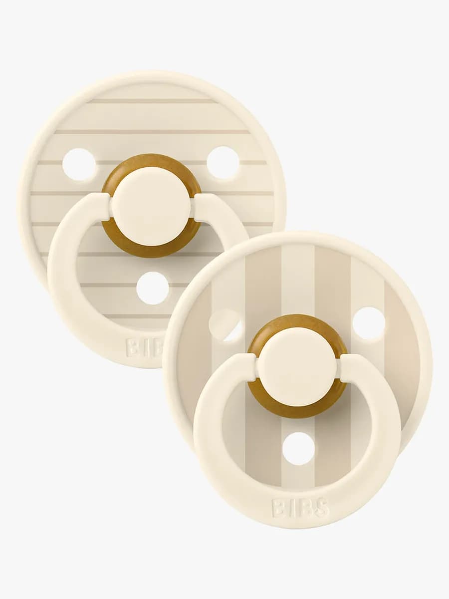 BIBS Studio Colour Napp 2-Pack Latex Stl 1 Rund, Pin/Ivory Vanilla Mix