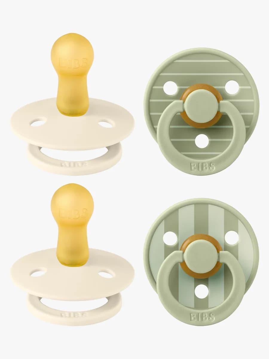 BIBS Studio Colour Napp 4-Pack Latex Stl 2, Pin Ivory Vanilla/Pin Sage