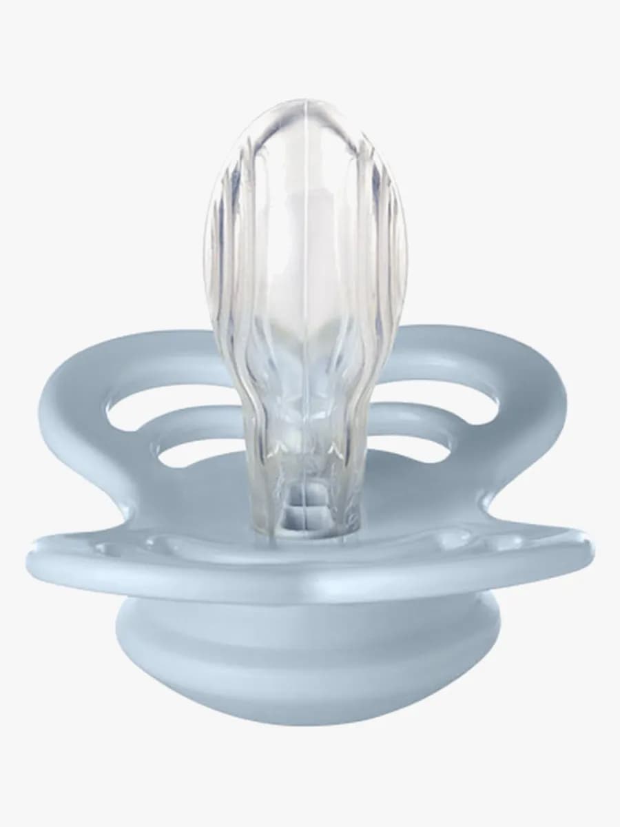 BIBS Supreme Napp 2-pack Silikon Stl 2 Symmetrisk, Iron/Baby Blue