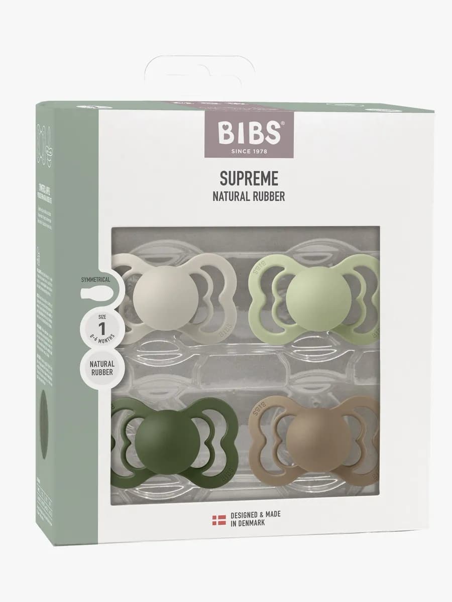 BIBS Supreme Napp 4-Pack Latex Stl 1, Sand/Sage/Hunter Green/Dark Oak
