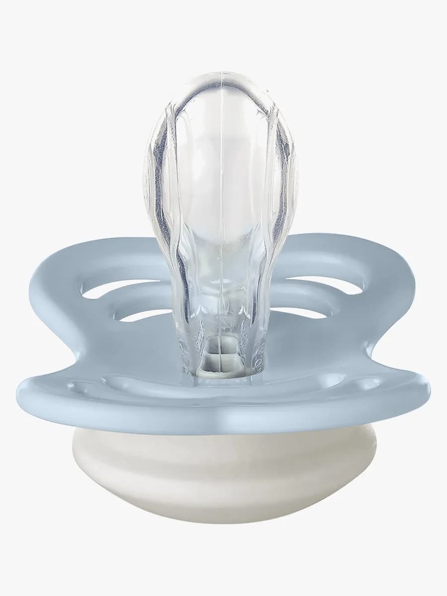 BIBS Supreme Napp Silikon Stl 1, Baby Blue Glow
