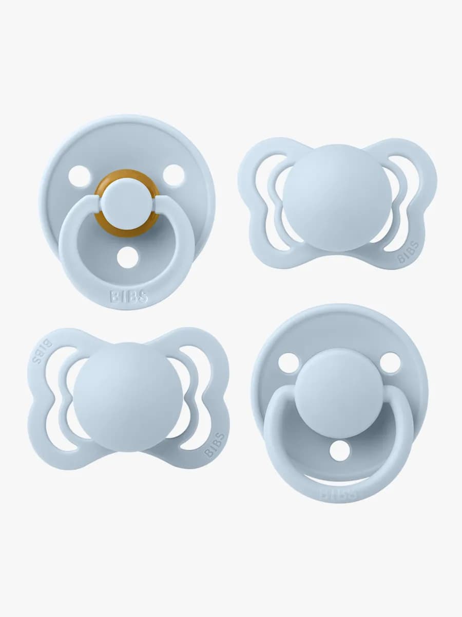 BIBS Try-it Collection Napp 4-pack Latex/Silikon One Size, Baby Blue