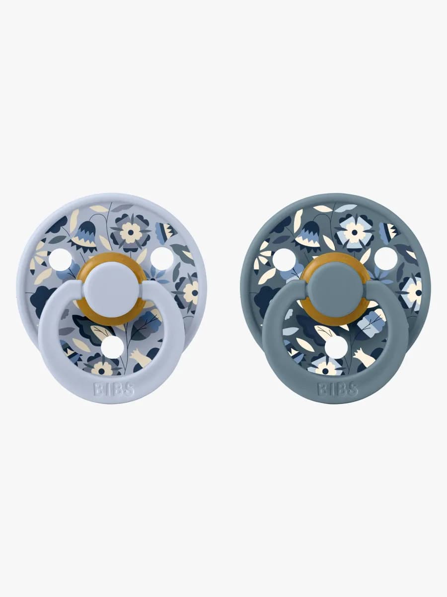 BIBS x Liberty Colour Bobo Napp 2-Pack Latex Stl 1, Dusty Blue Mix