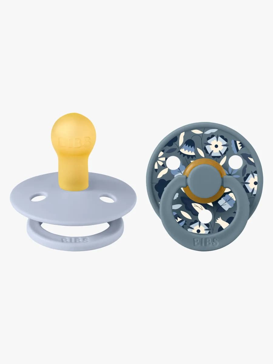BIBS x Liberty Colour Bobo Napp 2-Pack Latex Stl 1, Dusty Blue Mix