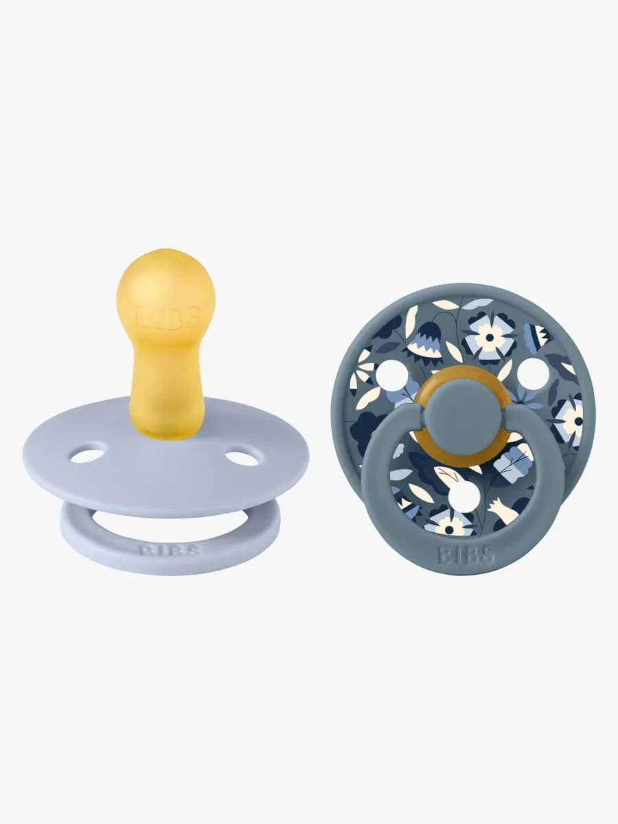 BIBS x Liberty Colour Bobo Napp 2-Pack Latex Stl 2, Dusty Blue Mix