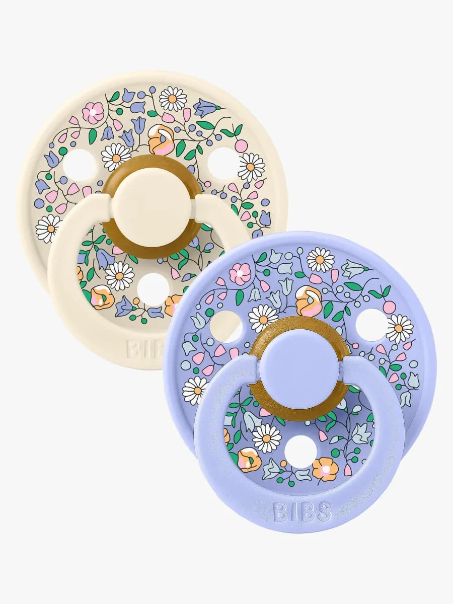 BIBS x Liberty Colour Chloe Meadow Napp 2-Pack Latex Stl 1, Ivory Mix