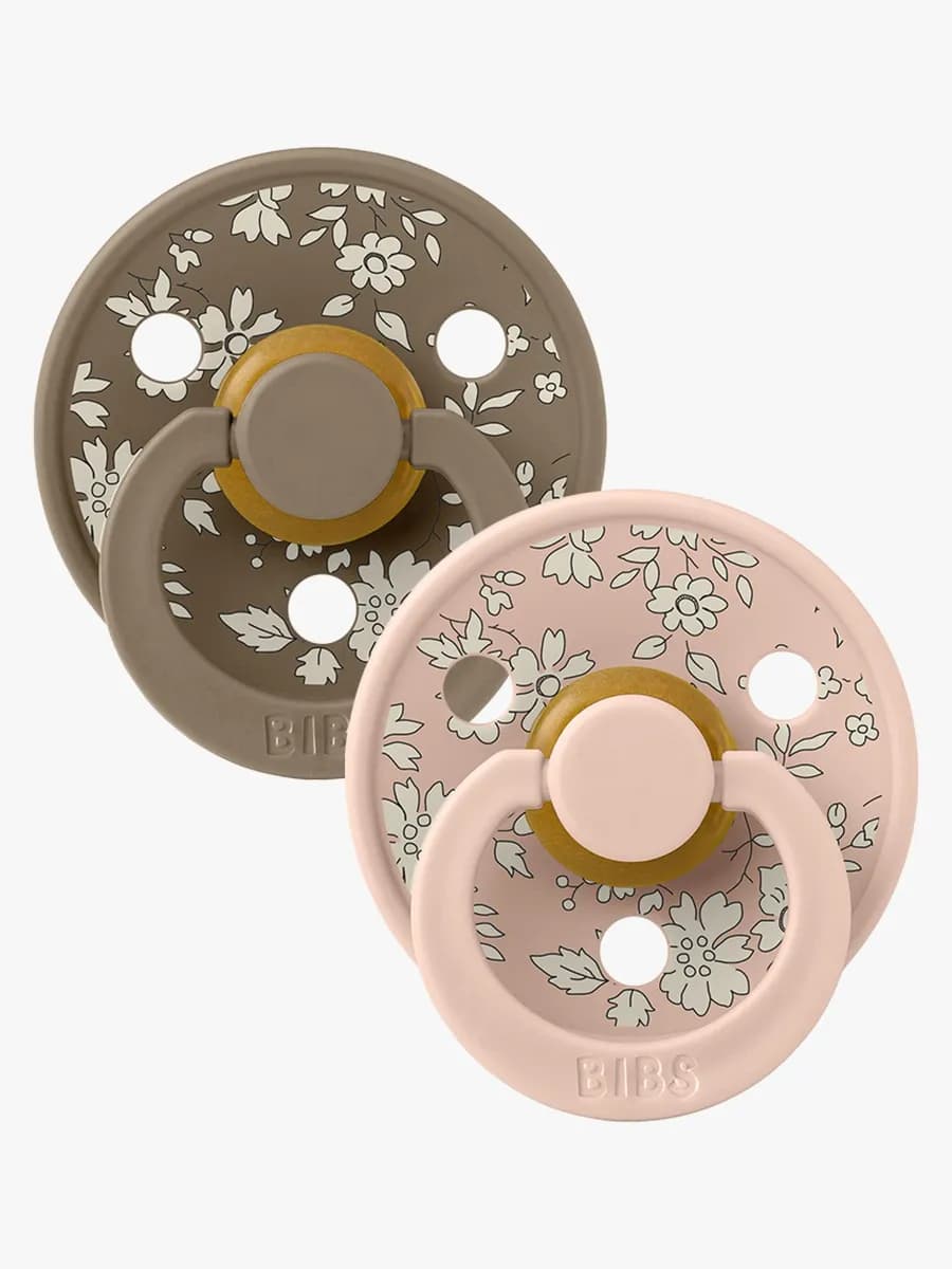 BIBS x Liberty Colour Napp 2-Pack Latex Stl 1 Rund, Capel/Blush Mix