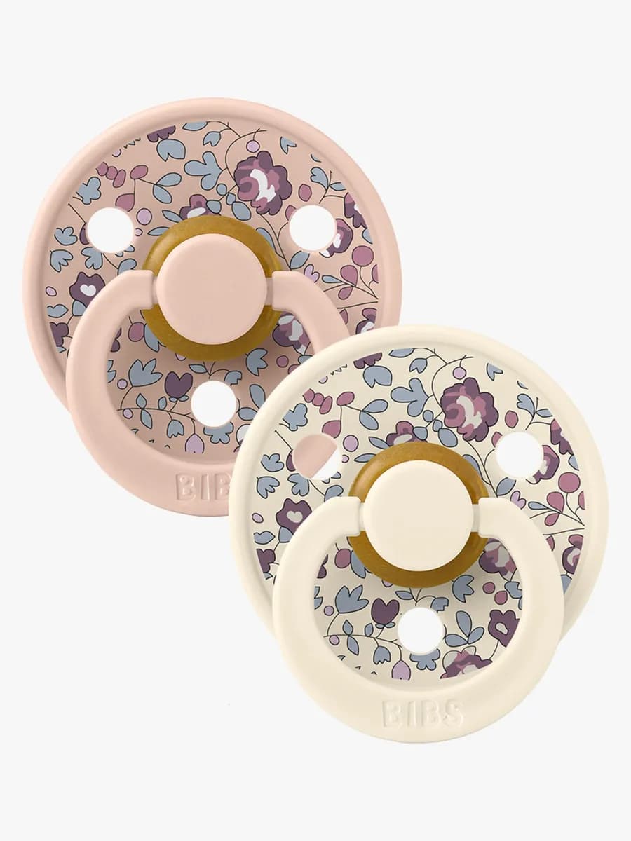 BIBS x Liberty Colour Napp 2-Pack Latex Stl 2 Rund, Eloise/Blush Mix
