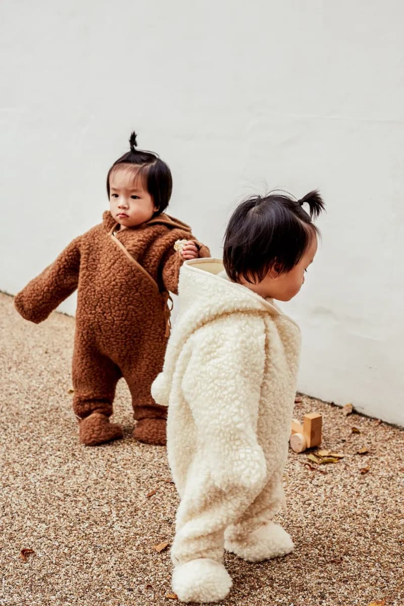 BINIBAMBA Merino Snugglesuit, Milk, 1-3 år