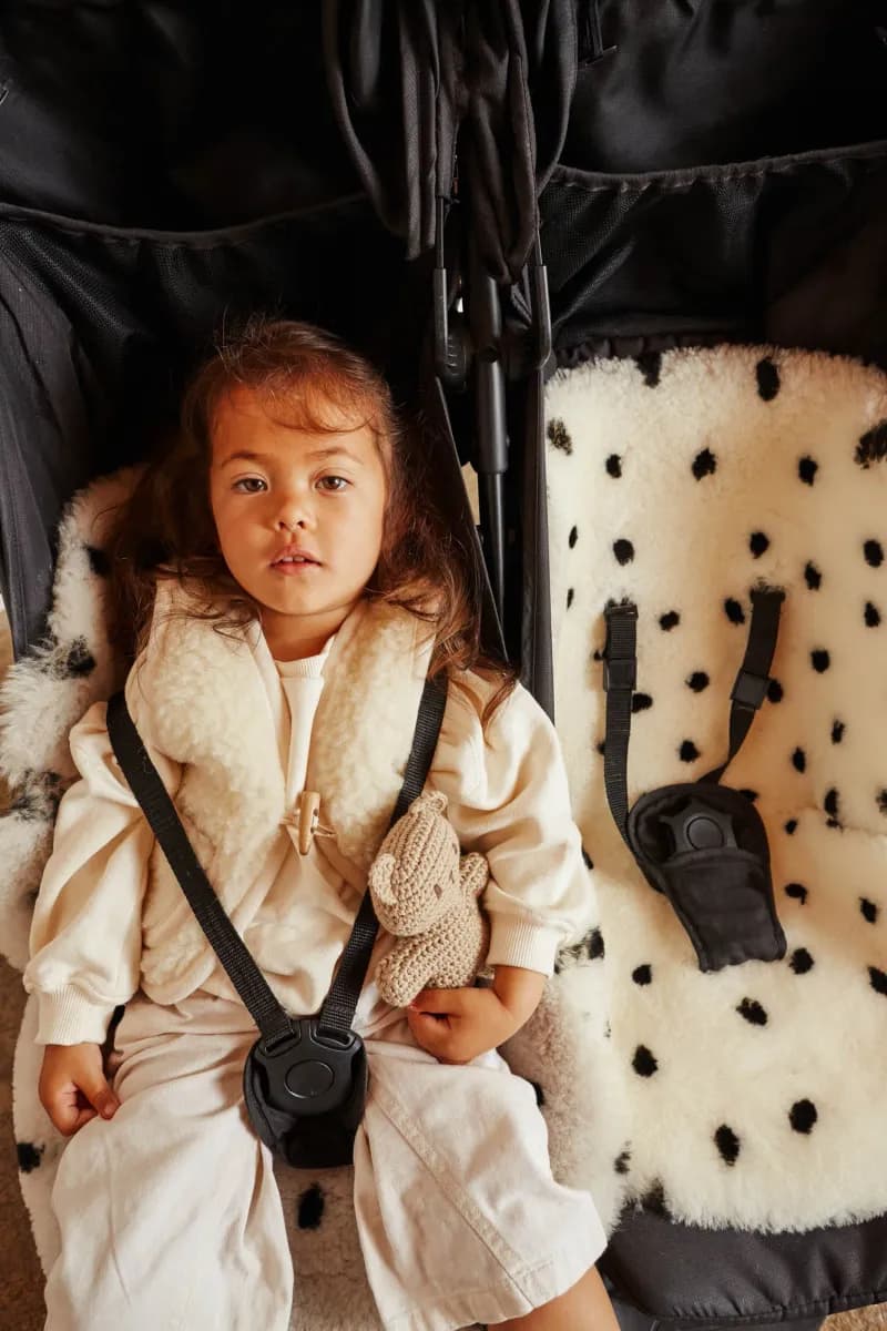 BINIBAMBA Sheepskin Sittdyna Fixed Harness, Dalmation