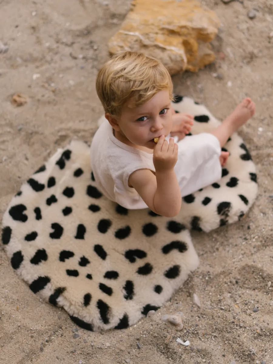 BINIBAMBA Sittdyna Fårskinn, Leopard Peanut