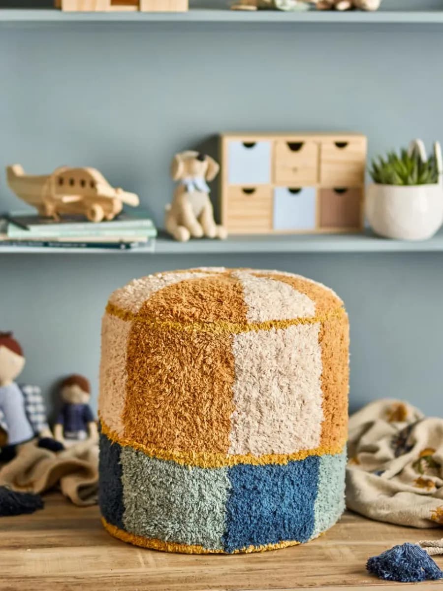Bloomingville MINI Kio Sittpuff, Blå
