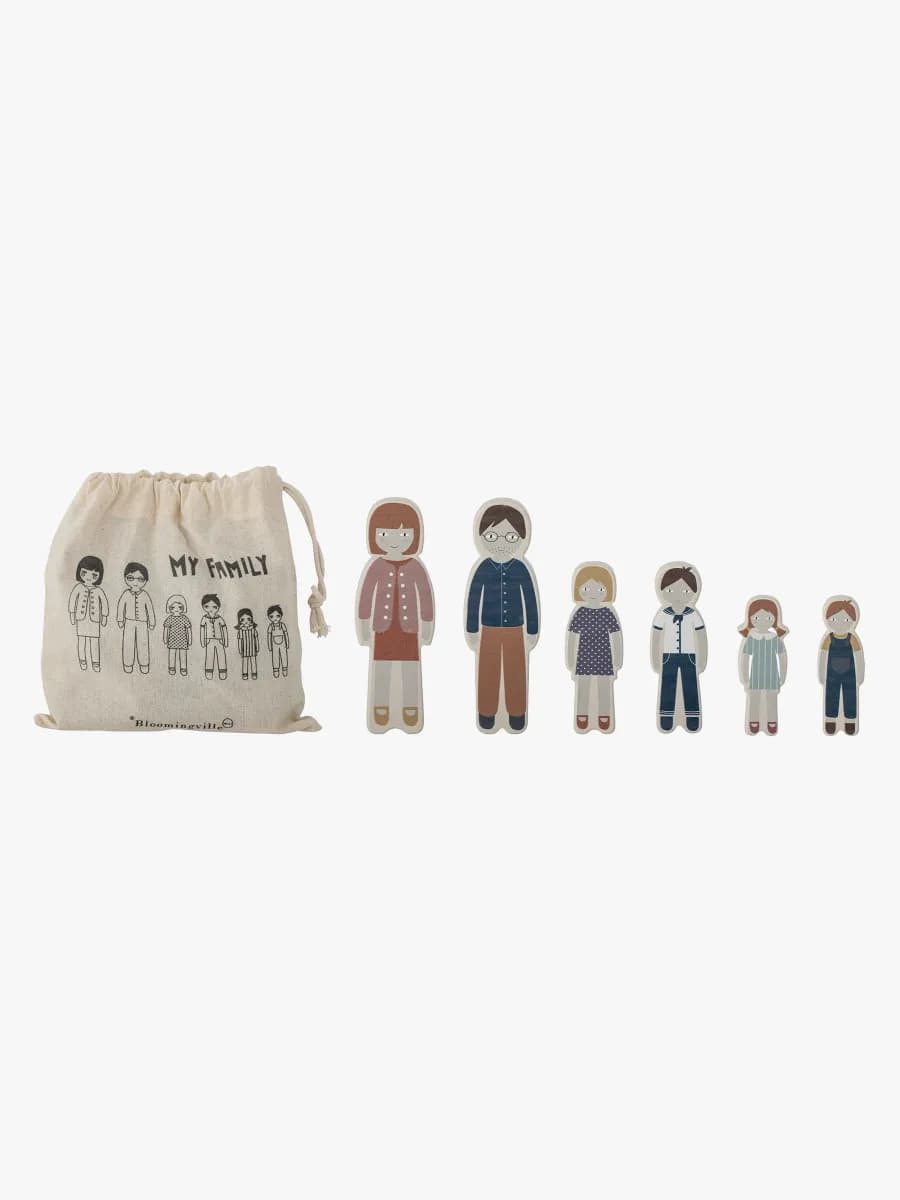 Bloomingville MINI Träfigurer Familjen Wilton 6 st