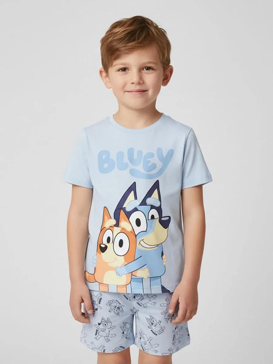 Bluey Pyjamas, Ljusblå, 98-104