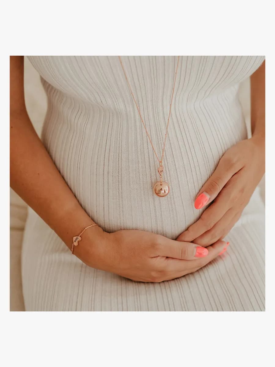Bola Gravidsmycke med Armband Love, Roséguld