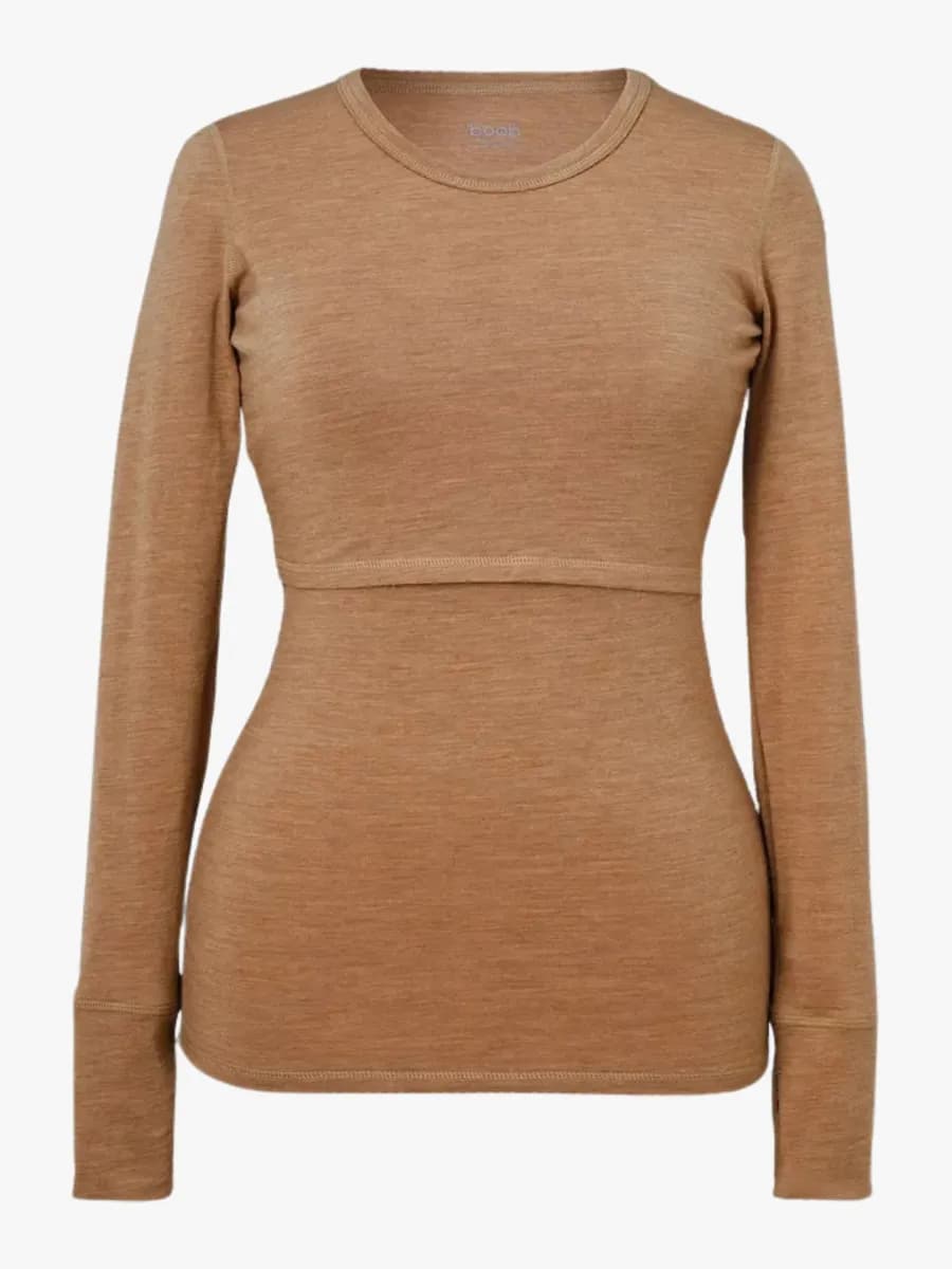 Boob Merinoull Amningstopp, Brown Melange, L
