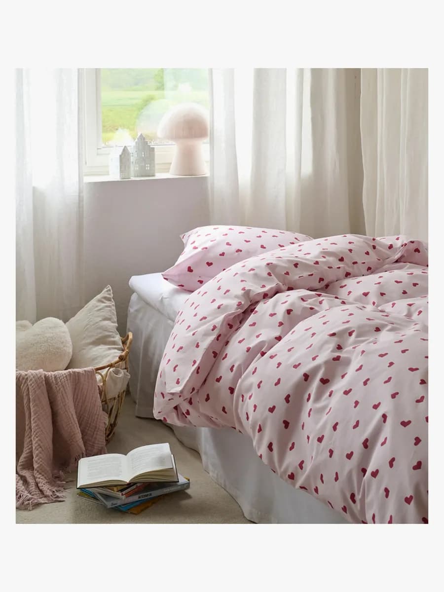 Borganäs Bäddset Hjärtrud 150x210, Rosa
