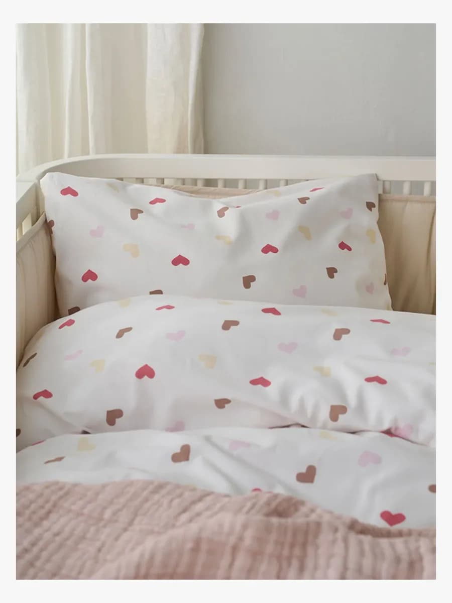 Borganäs Bäddset Spjälsäng Hjärtrud 2-delat 100x130, Beige