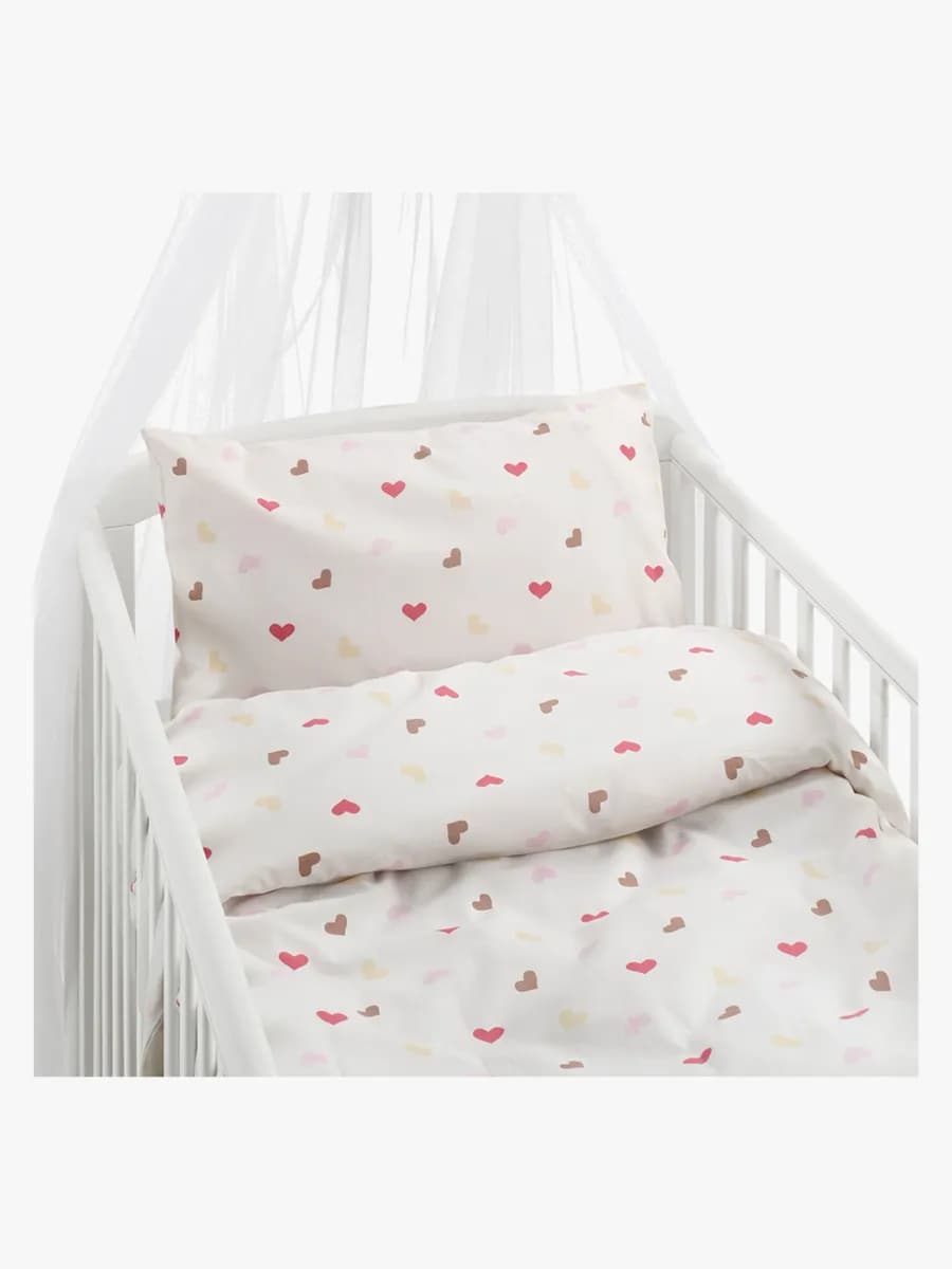 Borganäs Bäddset Spjälsäng Hjärtrud 2-delat 100x130, Beige