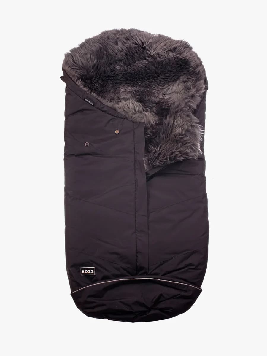 Bozz Lammskinnsåkpåse Långhårig, Black/Grey