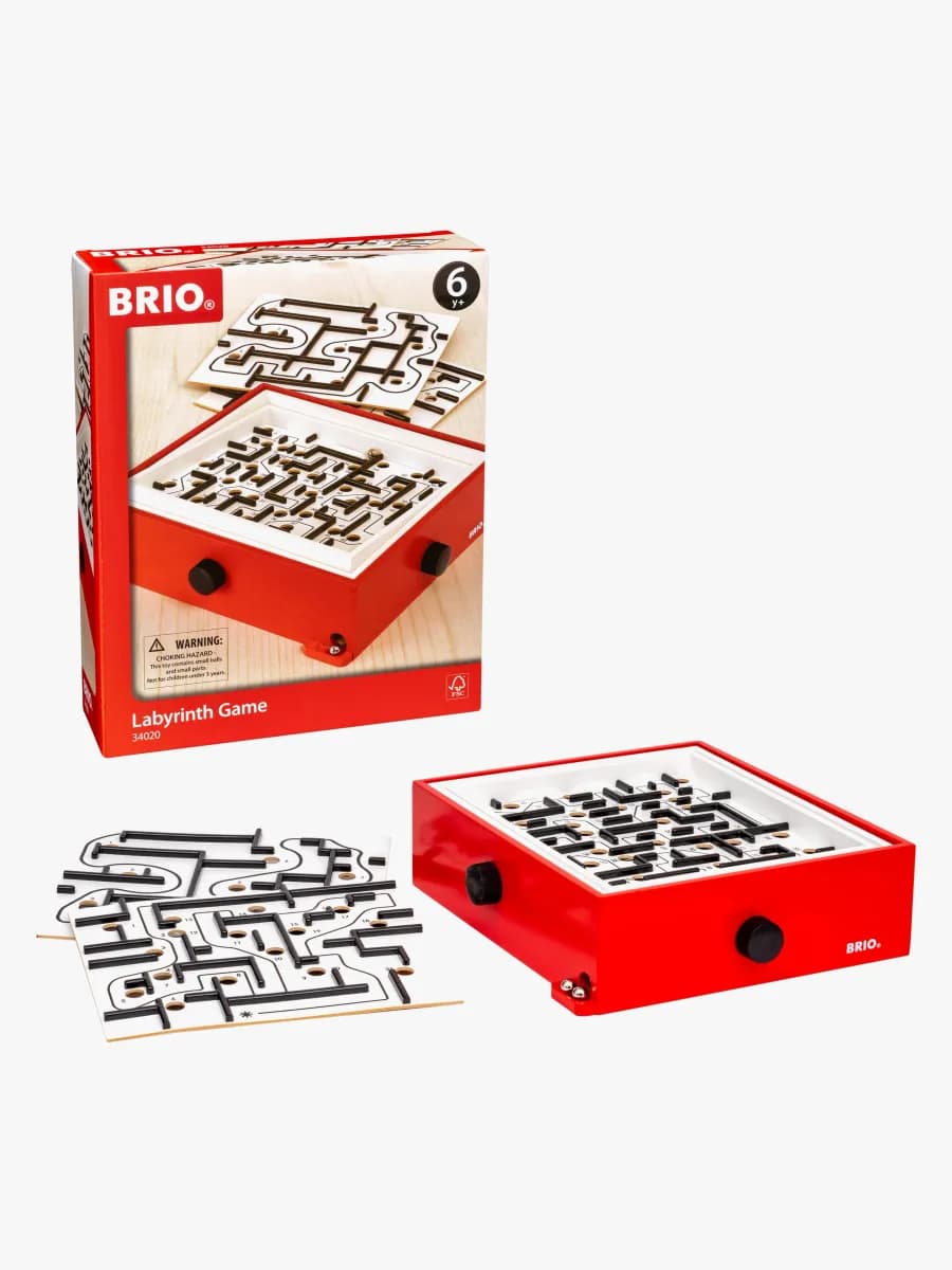 BRIO Spel 34020 Labyrint med övningsplattor (Röd)