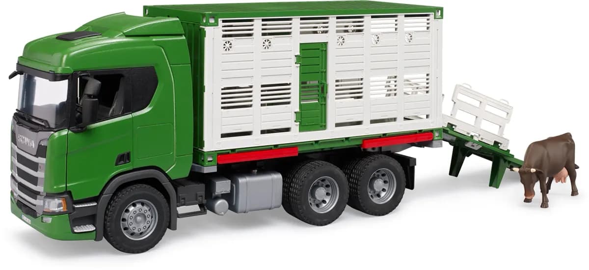 Bruder Scania R-Serie Djurtransport Med En Ko