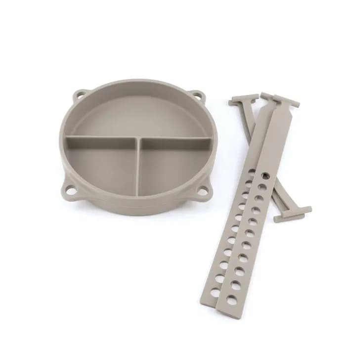 Buffo Baby Barntallrik med sugpropp och spännband (Khaki)