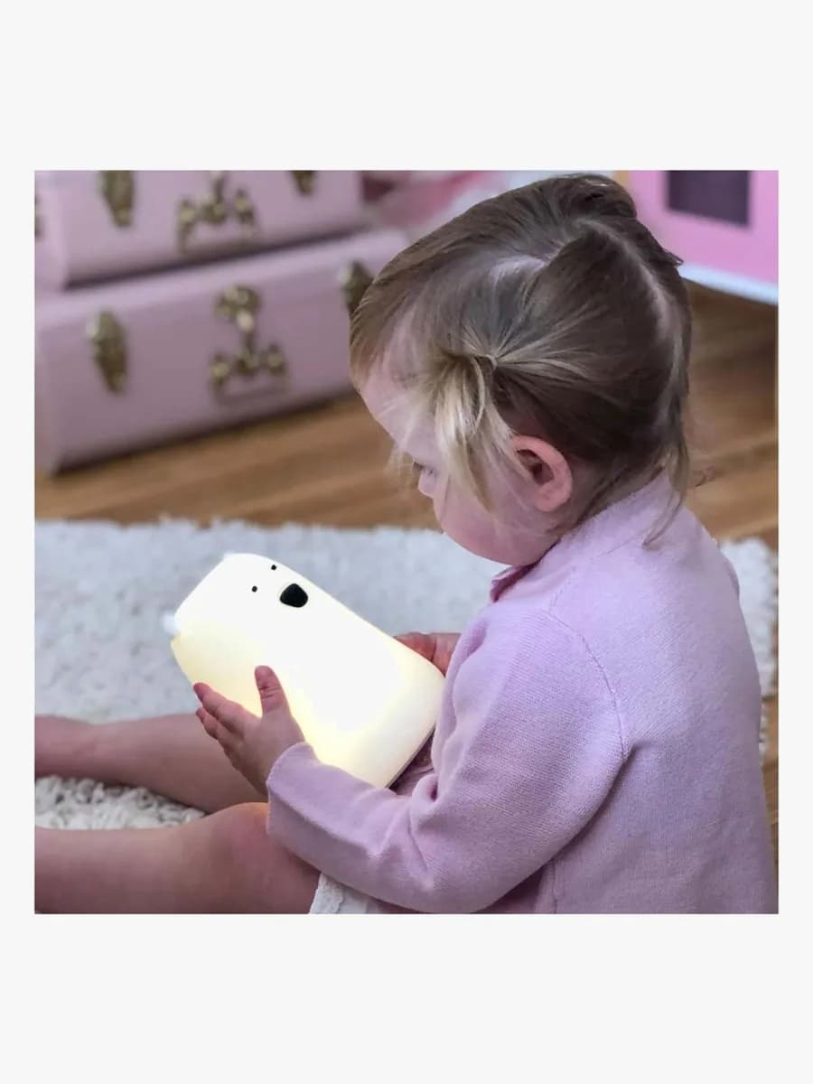 ByMoxo Lampa Björn med fjärrkontroll, Vit, Barnrum
