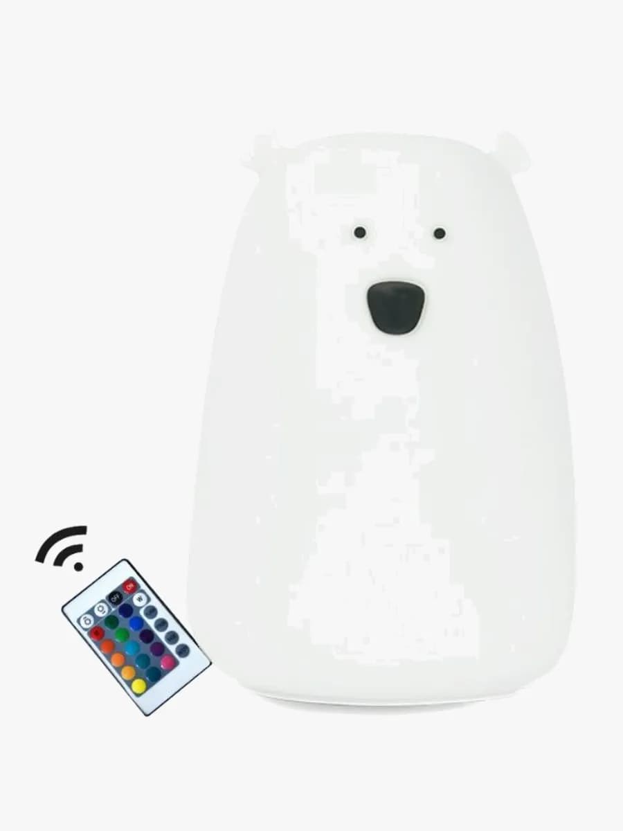 ByMoxo Lampa Björn med fjärrkontroll, Vit, Barnrum