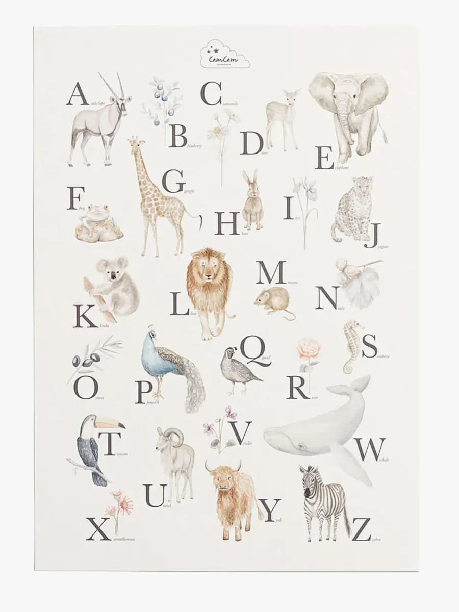 Cam Cam Copenhagen Alfabet Poster, Engelska