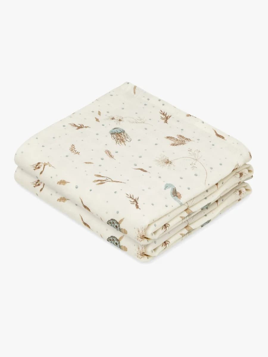 Cam Cam Copenhagen Muslinfiltar Mönstrade 2-Pack, Sea Garden