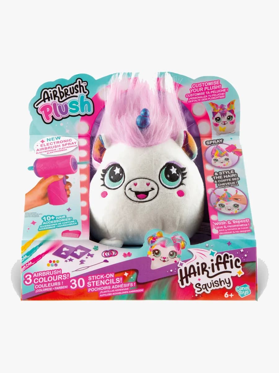 Canal Toys Airbrush Plush Hair'iffic Squishy Gosedjur Pal-Princess  17 cm