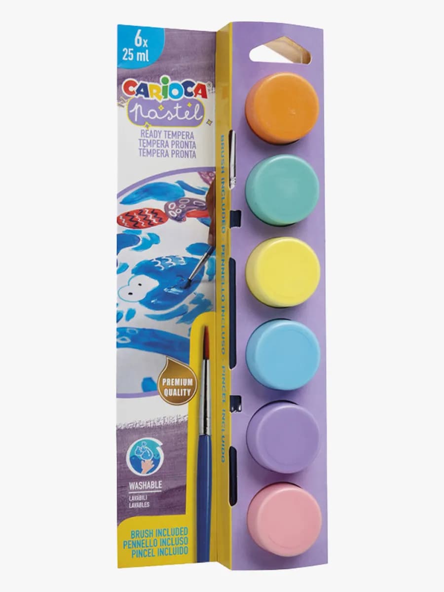 Carioca Temperafärg 6 X 25 ML Pastellfärger