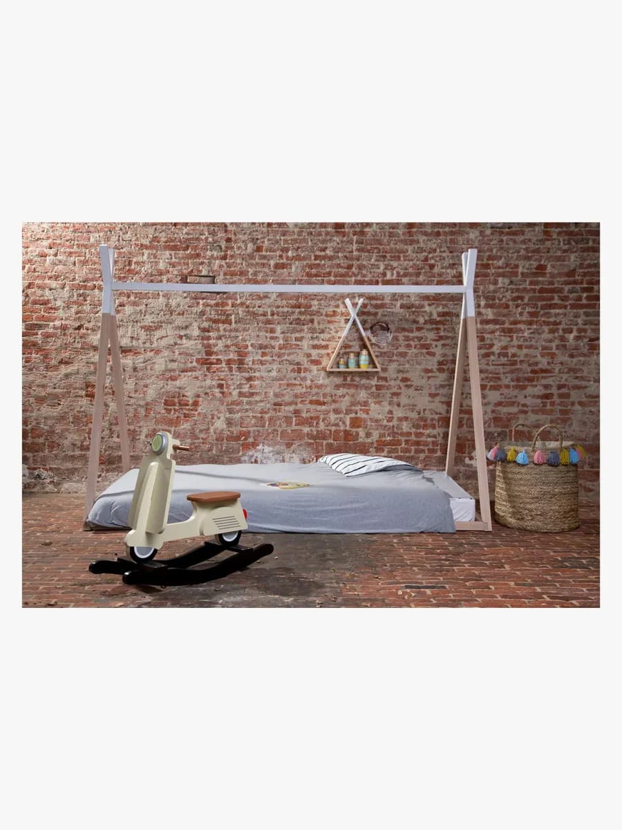 Childhome Säng Tipi 90x200, Vit& Natur, Barnsäng, Juniorsäng