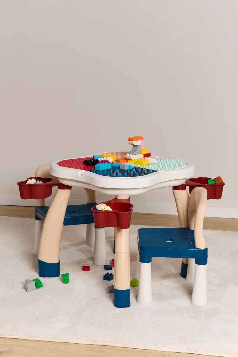 Cloudberry Castle Aktivitetsbord med Stolar, Blue
