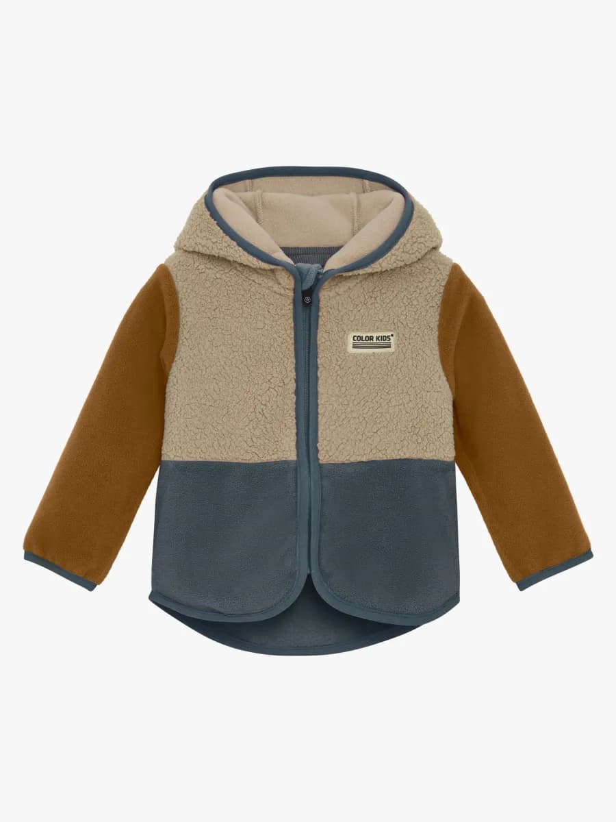 Color Kids Teddy Fleecejacka Baby, Stormy Weather, 98