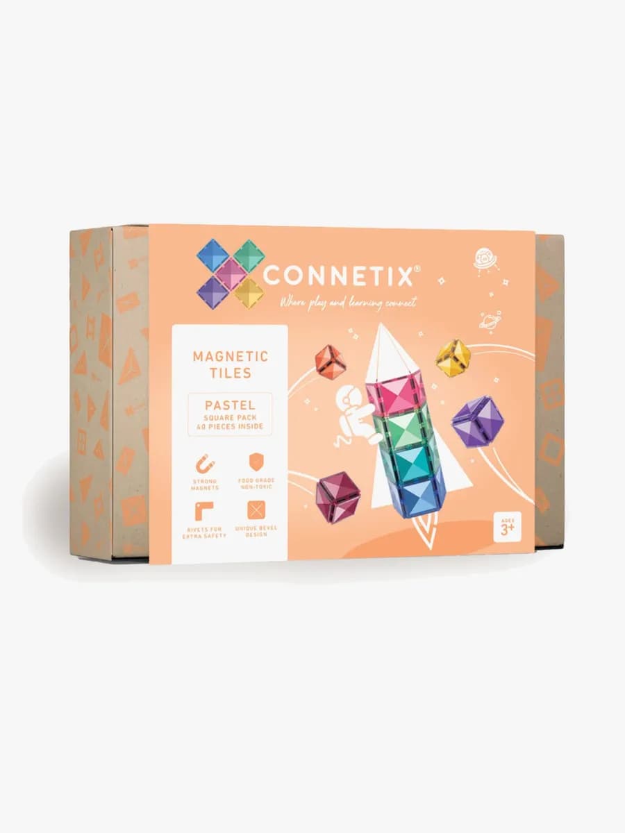 Connetix Magnetisk Byggkloss Pastel Square 40 Delar